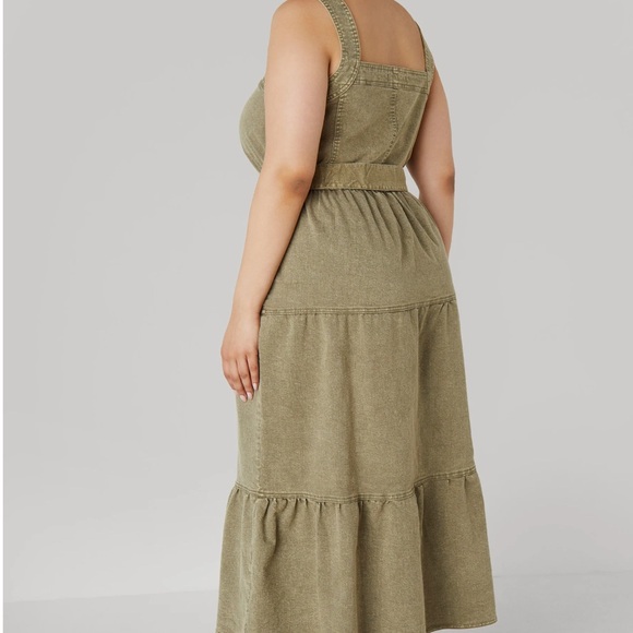 Ashley Stewart Green Tiered Sleeveless Sundress - Picture 2 of 3